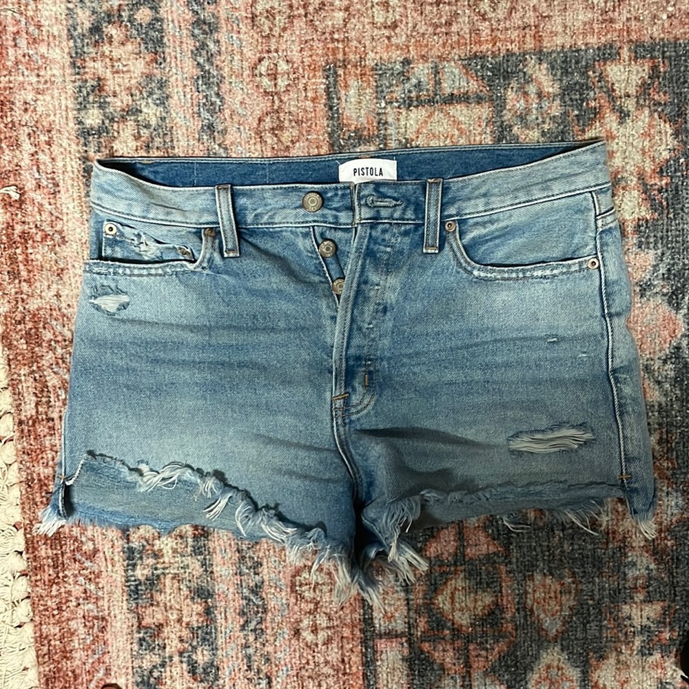 High/mid waisted button fly